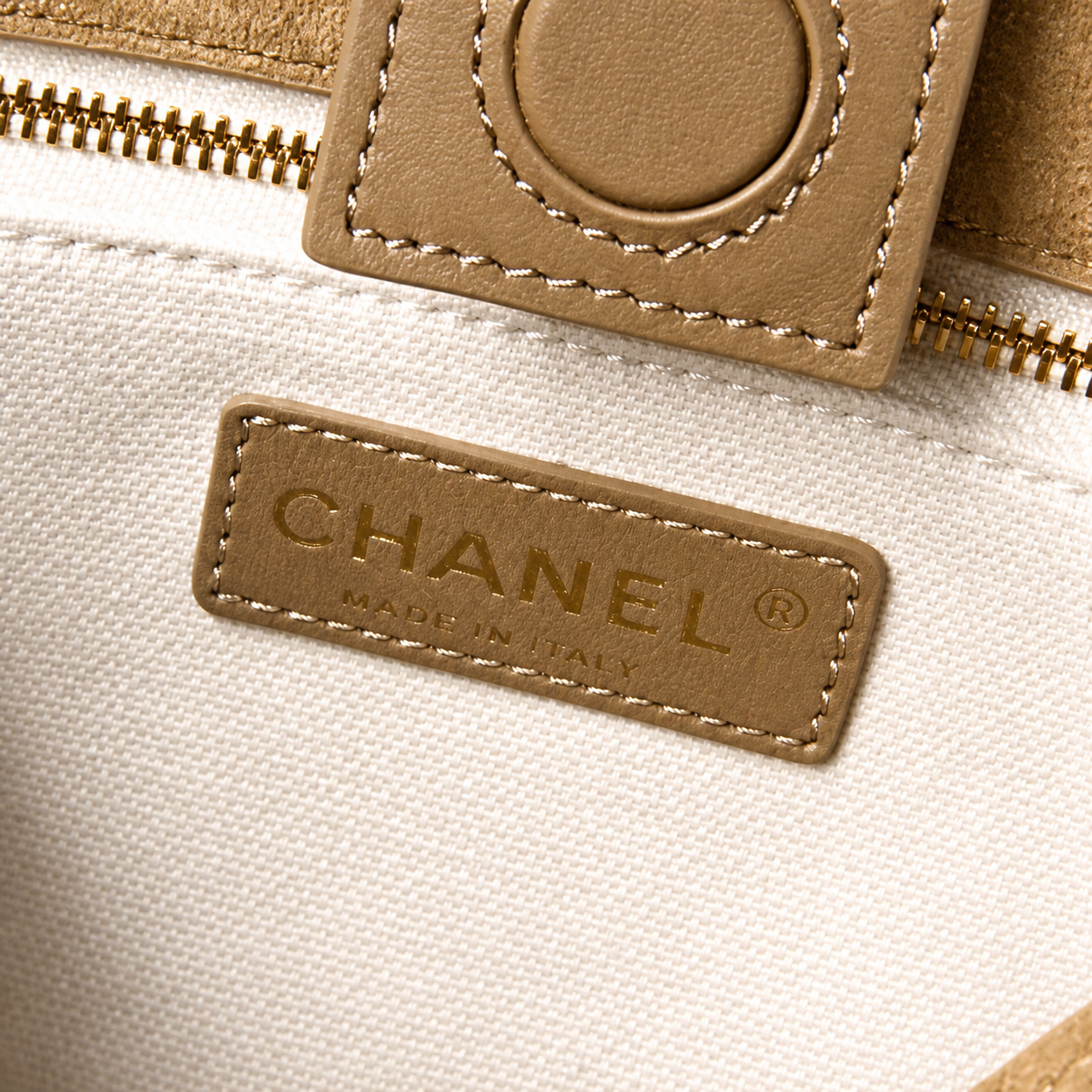 Chanel CC Raffia Basket Tote | Black Lambskin & Gold Chain — 27cm