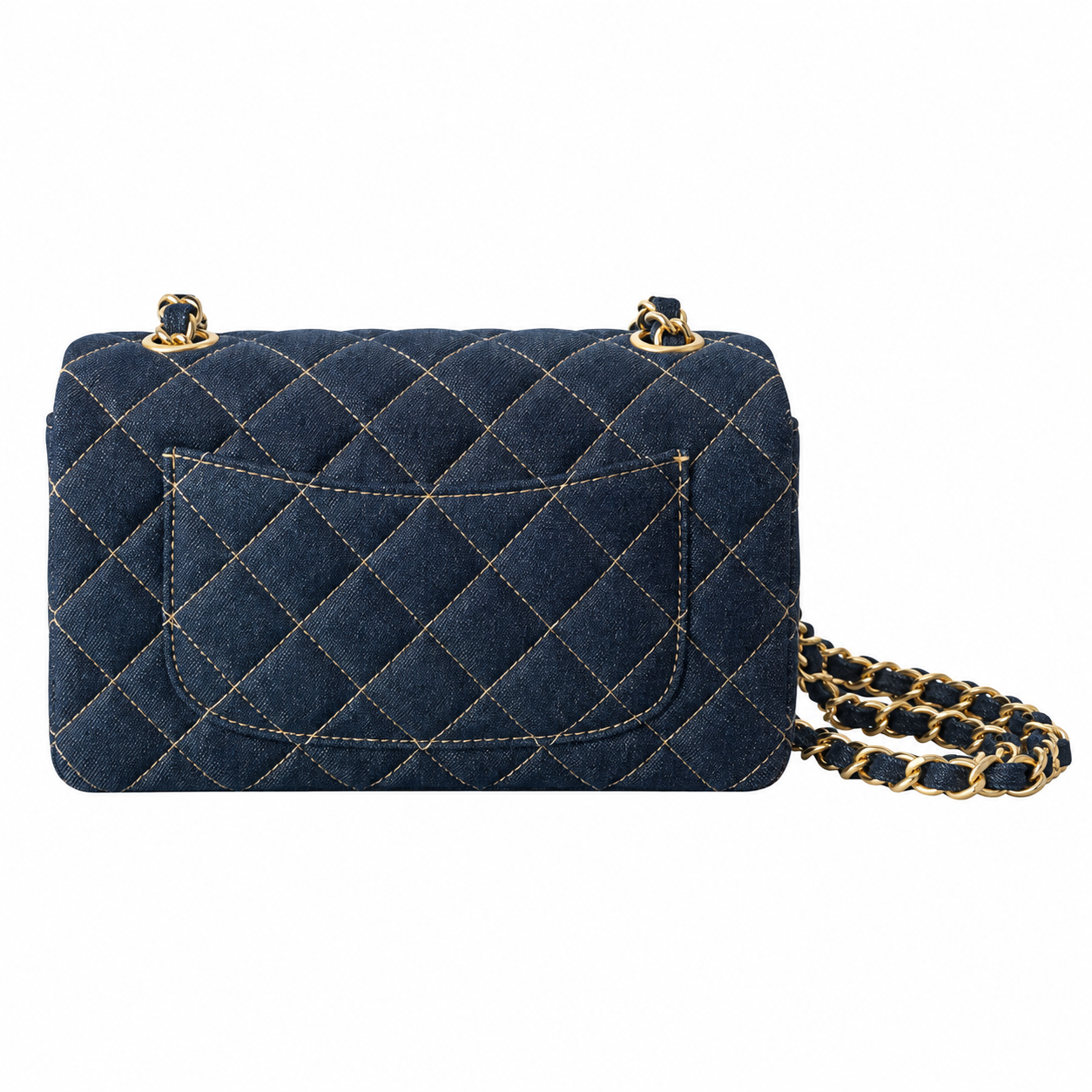 Chanel Classic Small Flap Bag Navy Denim 20cm