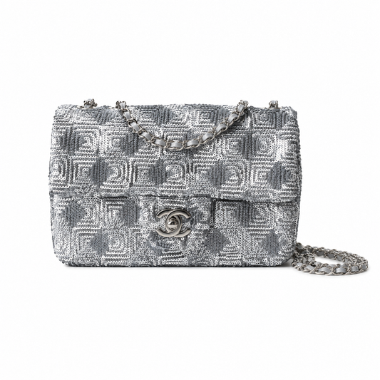 Chanel Silver Leopard-Print Sequin Flap Bag | Light-Dependent Pattern, Secret Interior Labyrinth & Gunmetal Chain