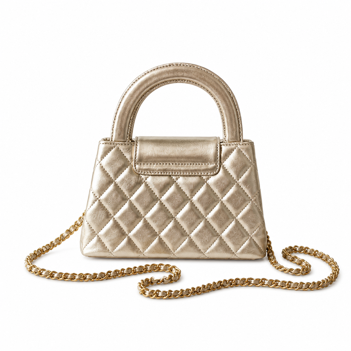 Chanel Classic Quilted Mini Flap Bag | CC Turn-Lock Leather Chain Strap — 13x19cm