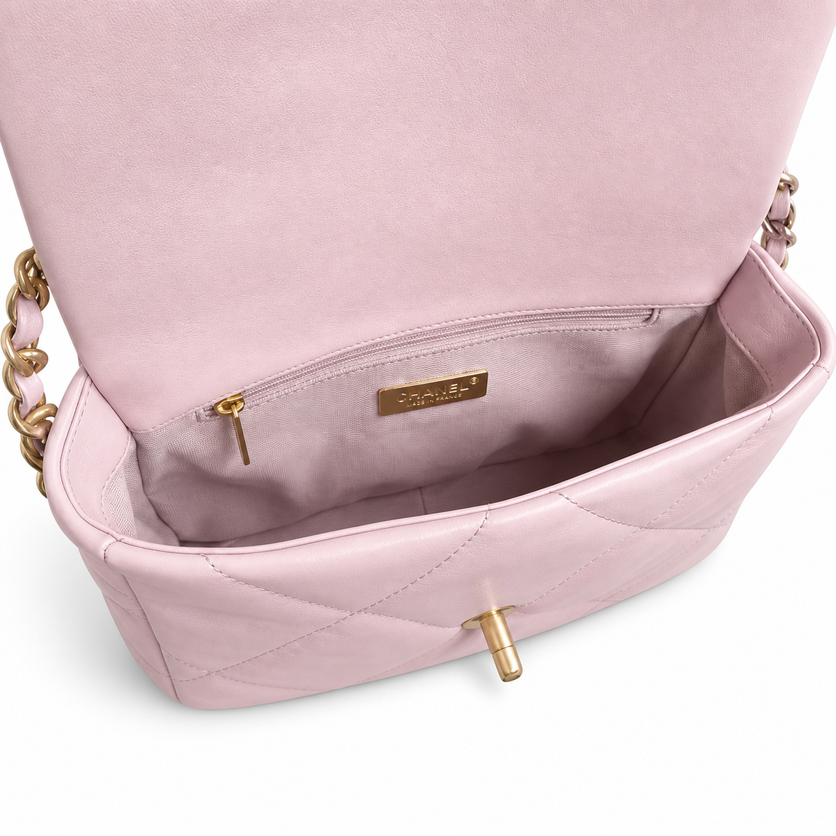 Chanel Classic Quilted Flap Bag | CC Turn-Lock Gold Hardware Leather Chain — 26cm