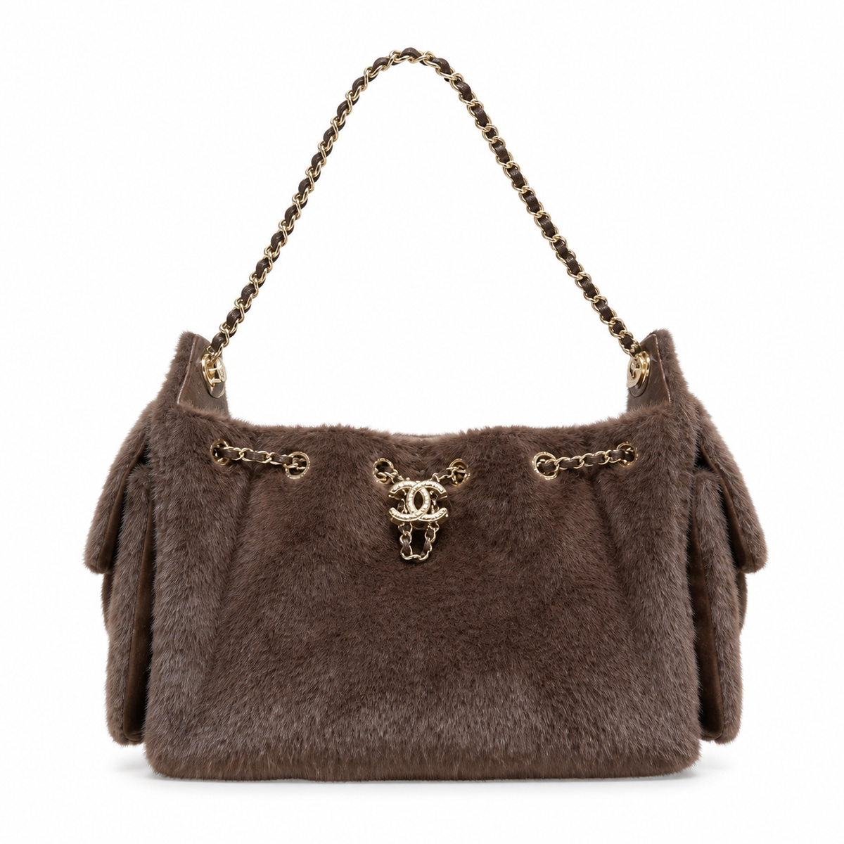 Chanel Classic Quilted Medium Top Handle Handbag | CC Turn-Lock Chain Strap — 22cm