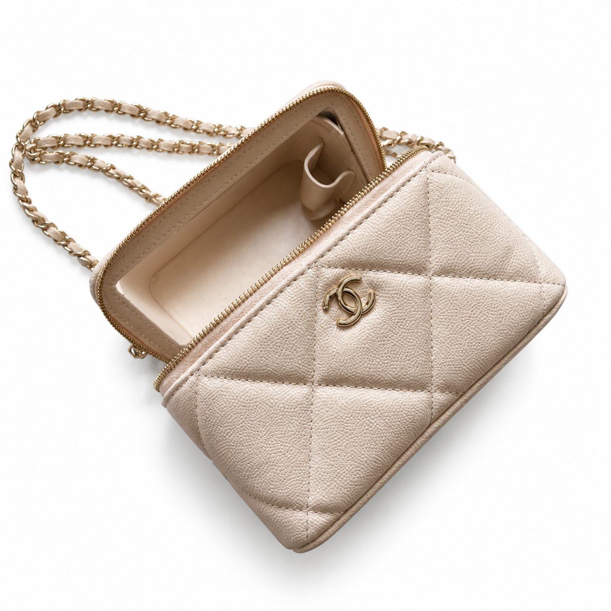Chanel Quilted CC Mini Flap Bag | Gold Chain Strap — 17cm