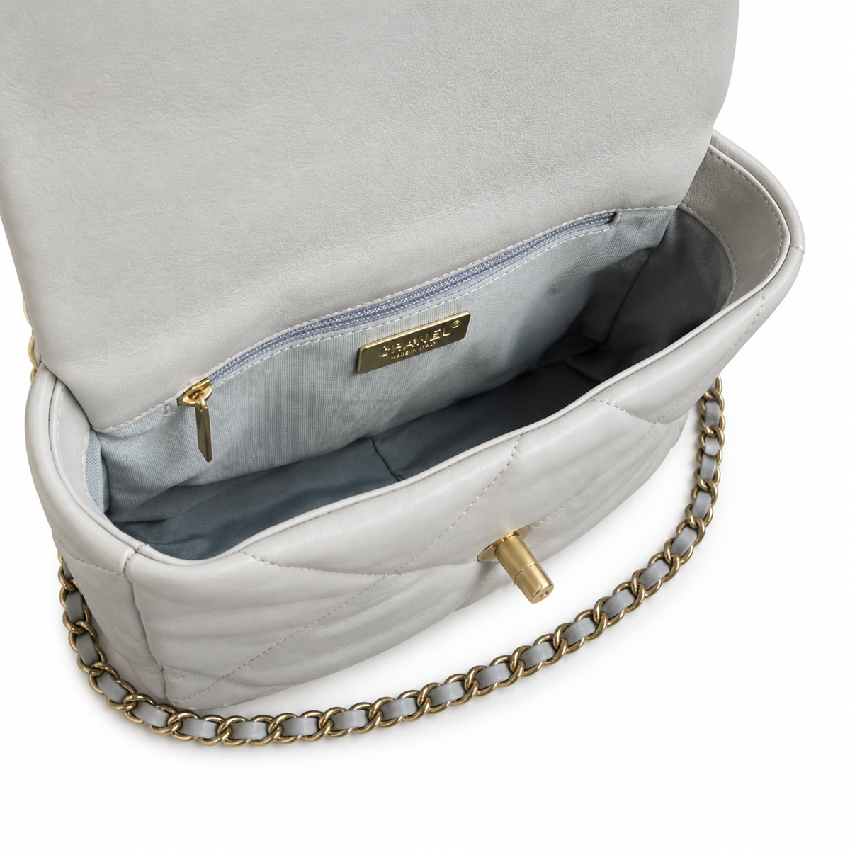 Chanel Classic Quilted Flap Bag | CC Turn-Lock Leather Chain Strap — 26cm