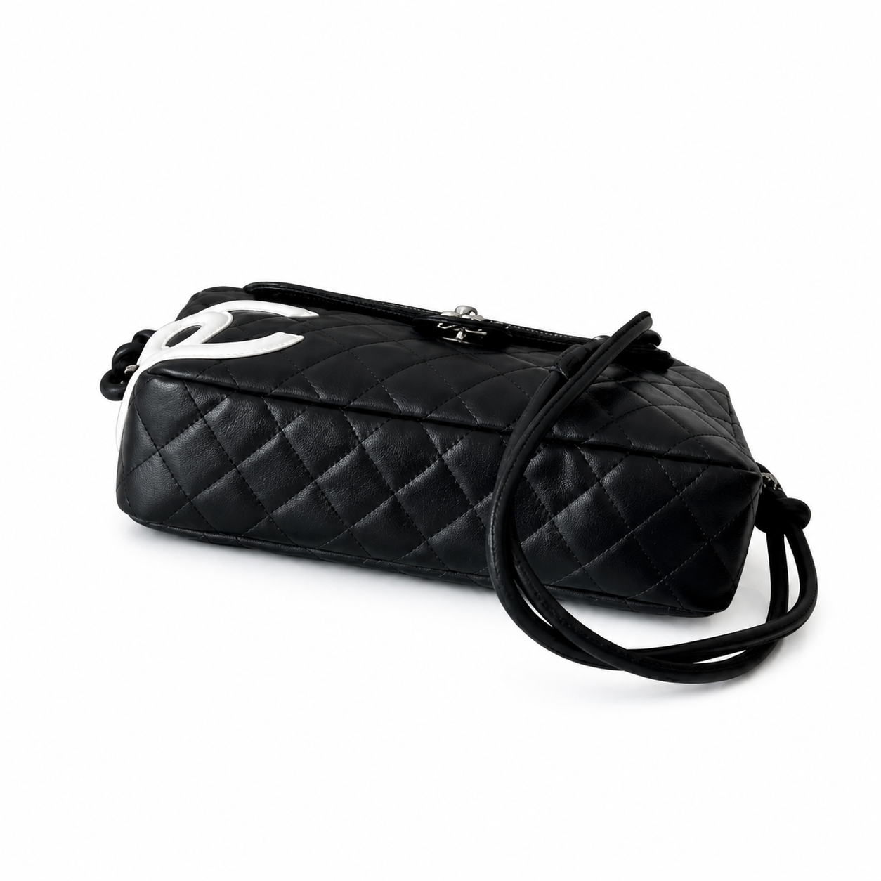Chanel Quilted CC Wide Top Handle Bag | Detachable Chain — 27cm