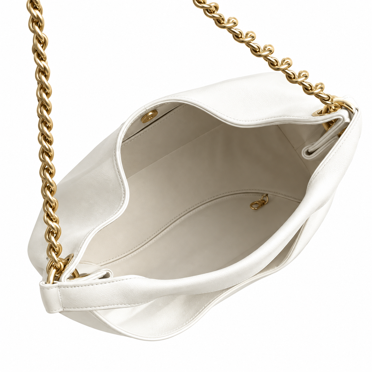 Chanel Quilted Leather Large Hobo Bag Ivory 29×35×13cm