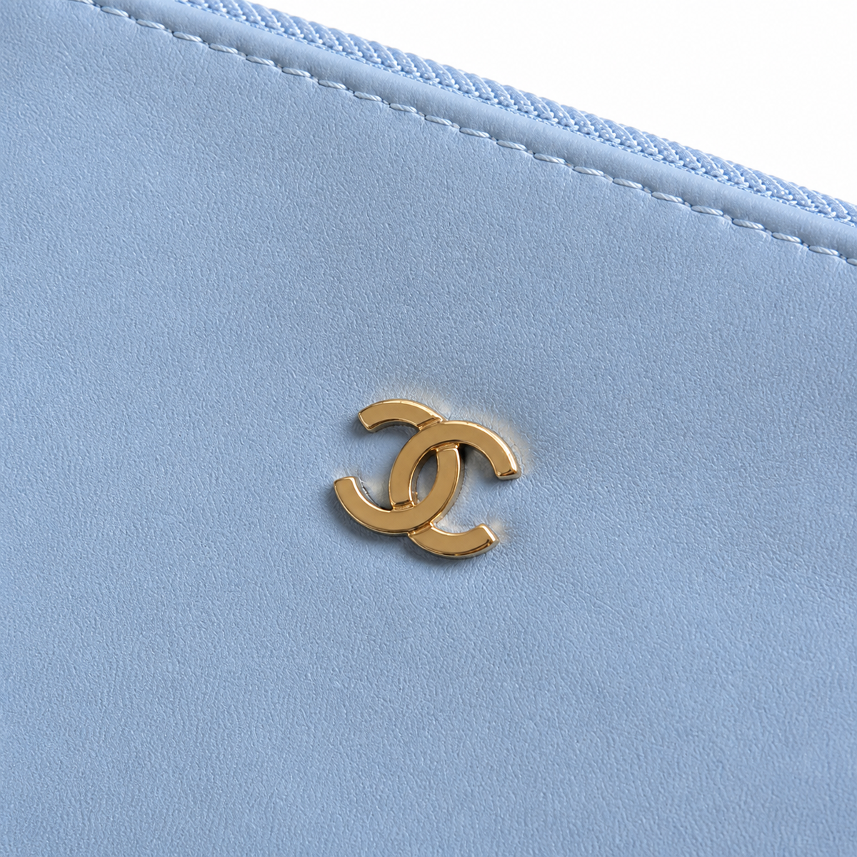 Chanel Pale Blue Open-Weave Crochet Classic Double Flap | Gold CC — 21cm