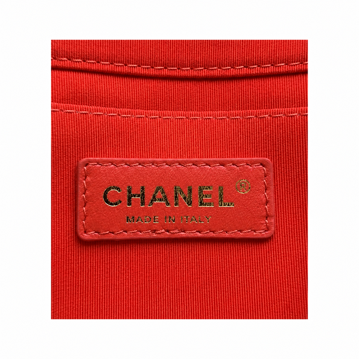 Chanel CC Raffia Woven Flap Bag | Orange-Red & Gold Chain — 25cm