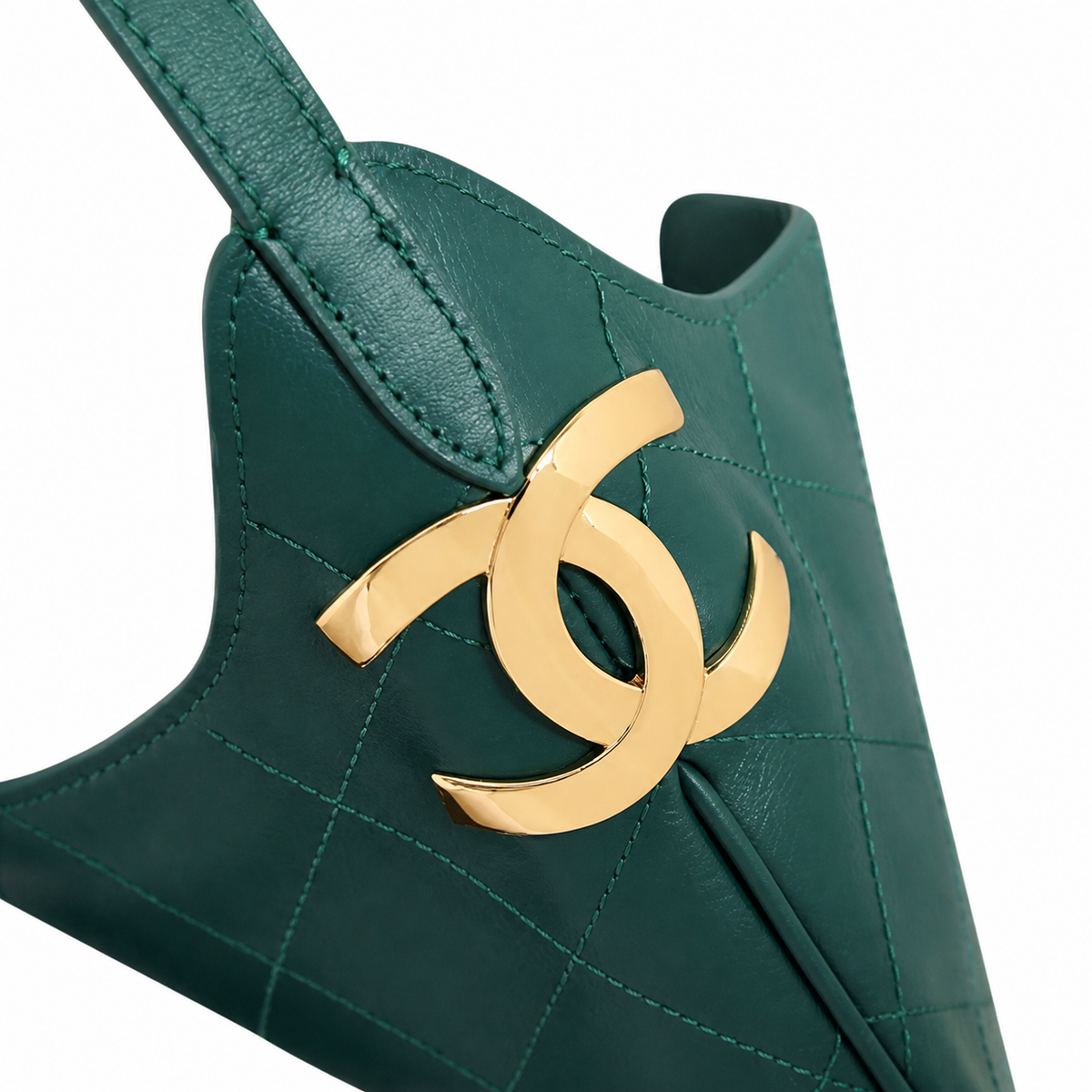 Chanel 31 Large Shopping Bag Forest Green Lambskin | Gold CC Bar & Crossbody Strap — 32cm