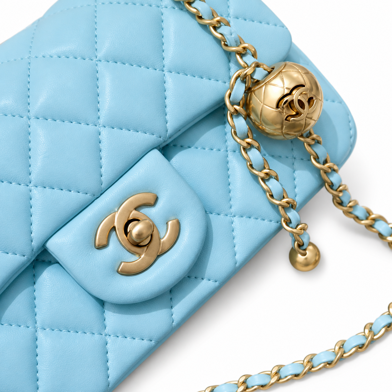 Chanel Classic Quilted Flap Bag | CC Turn-Lock Leather Chain Strap — 20x13cm