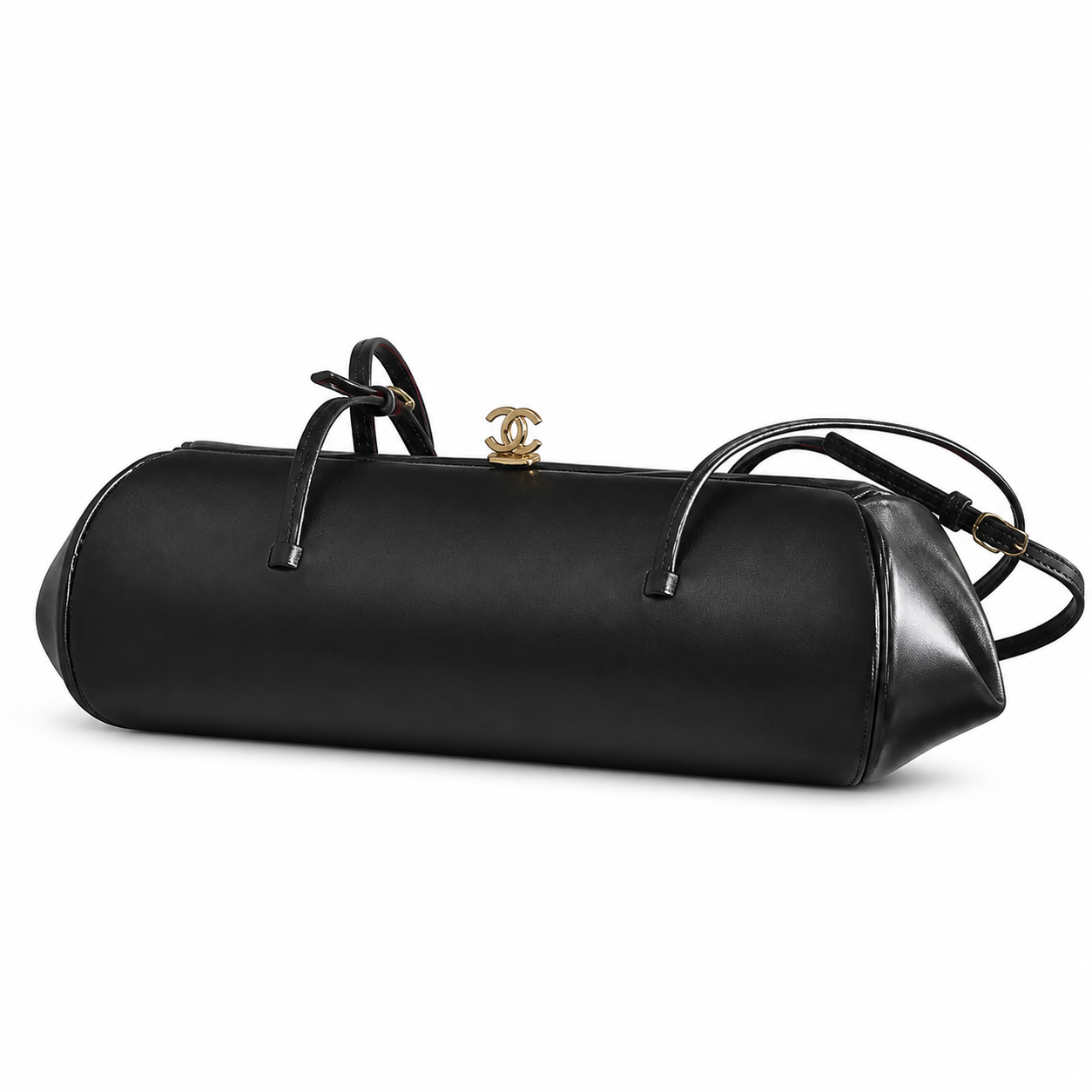 Chanel CC Smooth Calfskin Cylinder Bowling Bag | Gold CC Clasp — 36cm