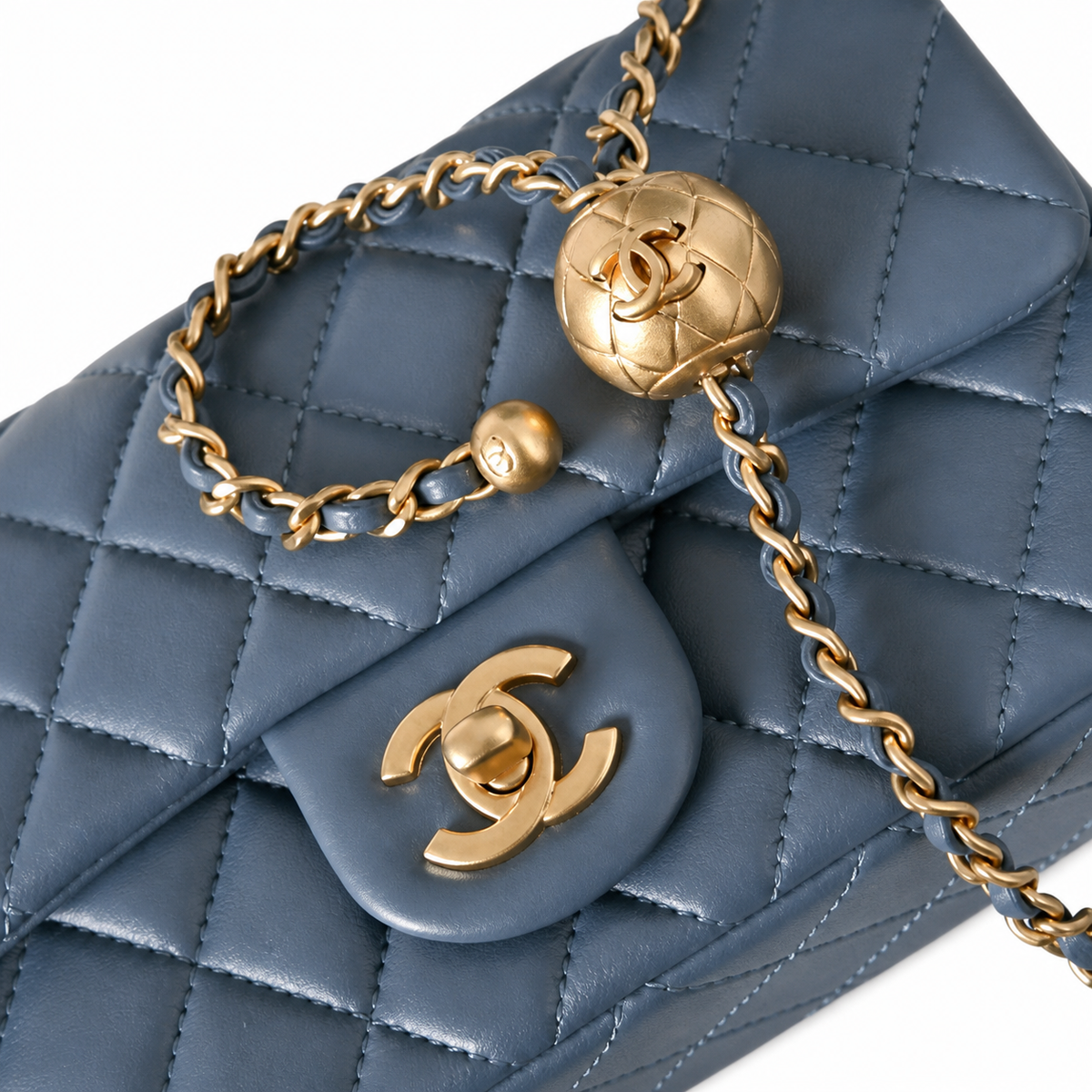 Chanel Classic Quilted Flap Bag | CC Turn-Lock Leather Chain Strap — 20x13cm