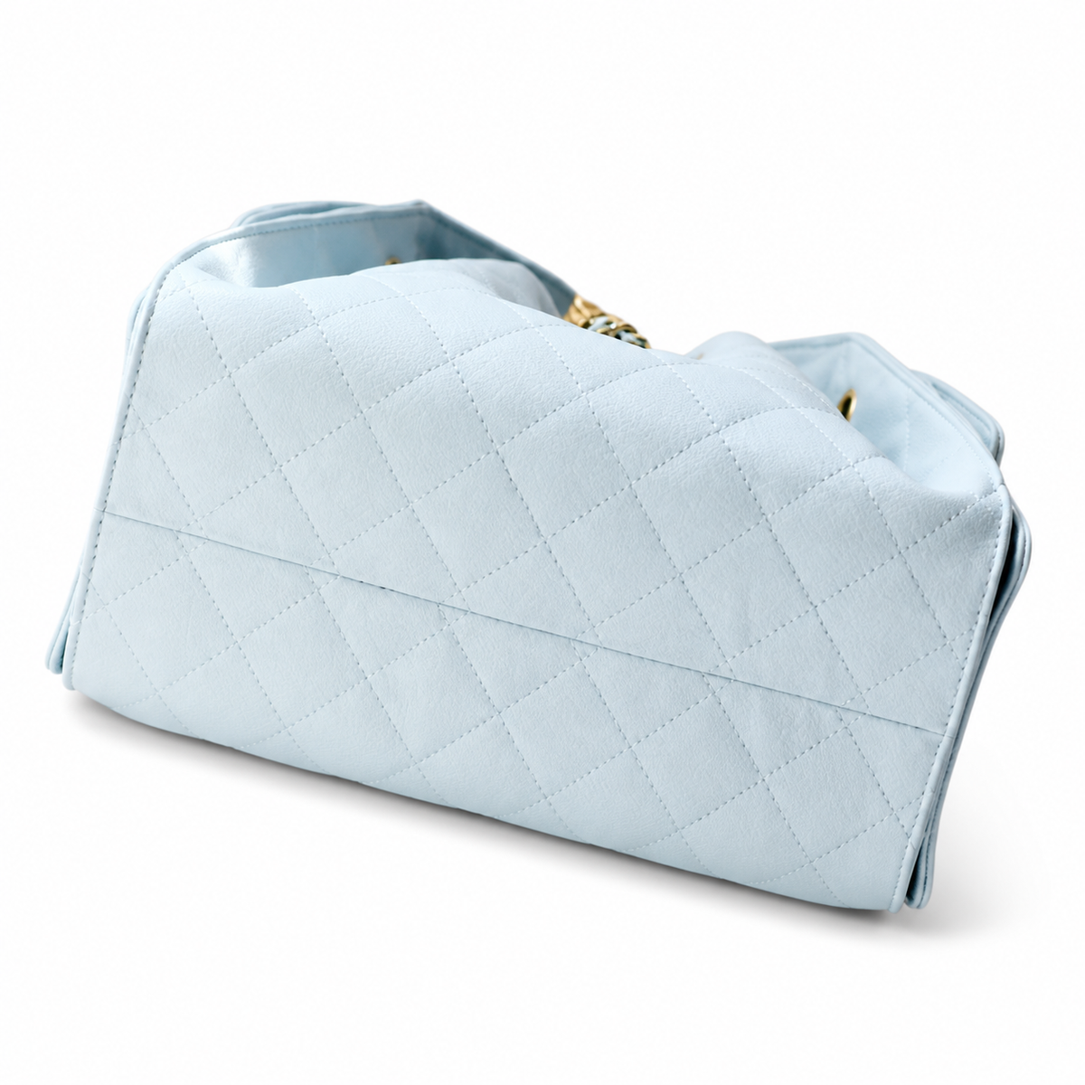 Chanel Classic Quilted Handbag | CC Turn-Lock Rigid Top Handle Chain Strap — 30x26cm