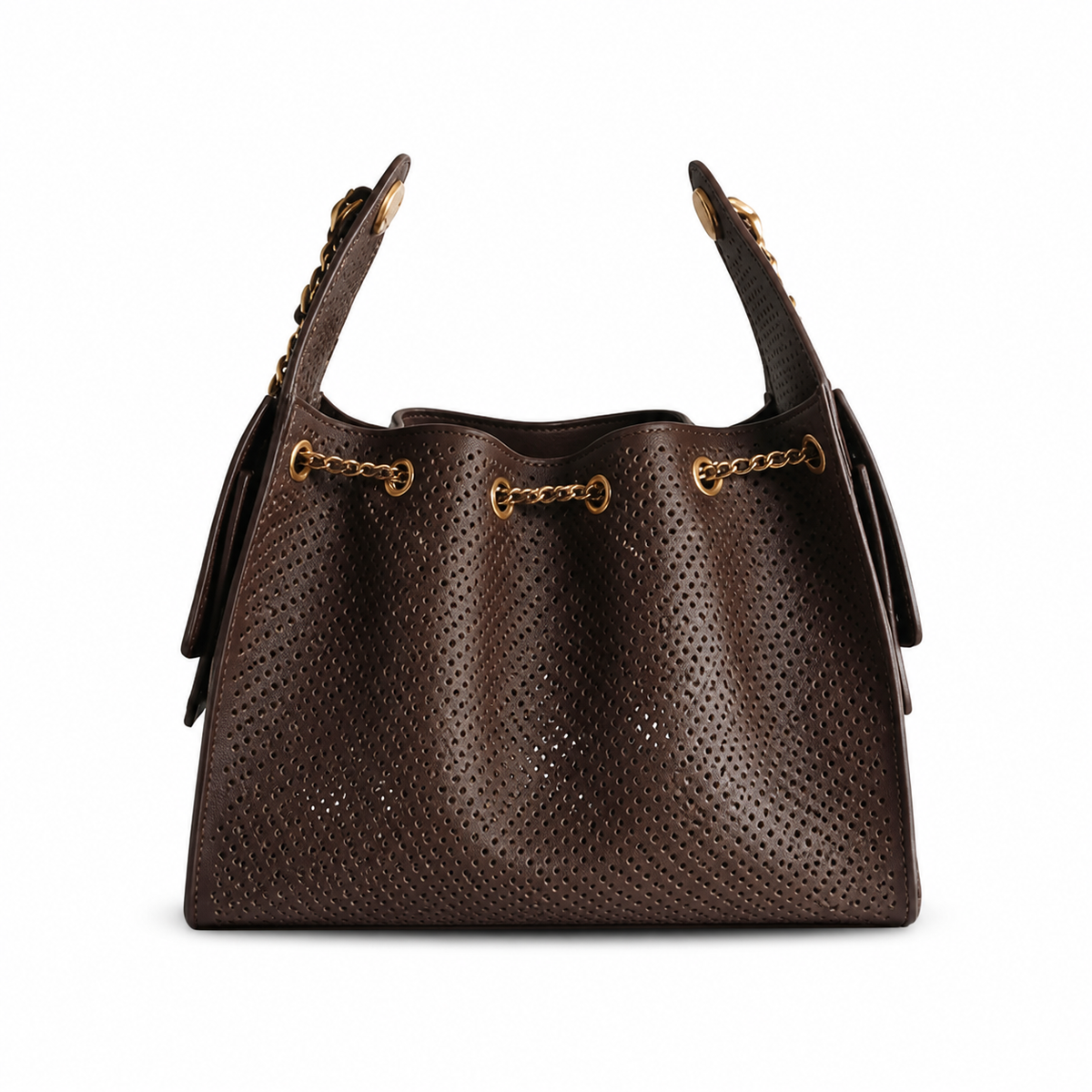 Chanel Classic Quilted Handbag | CC Turn-Lock Rigid Top Handle Chain Strap — 26x30cm