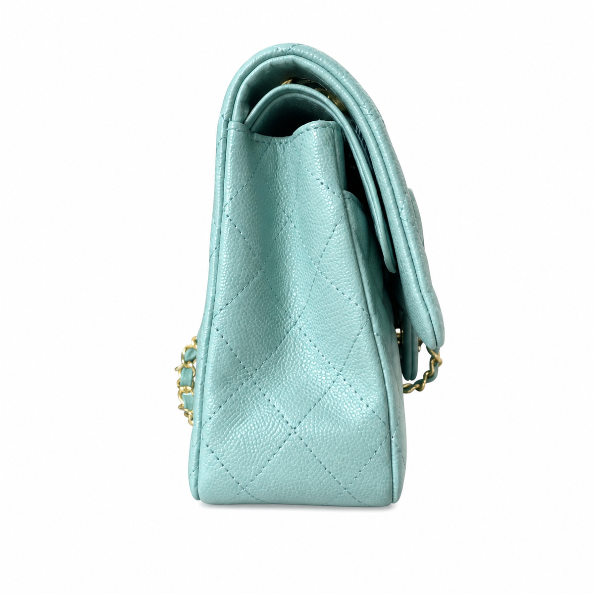 Chanel Classic Quilted Flap Bag | CC Turn-Lock Gold Chain Diamond Quilted — 15.5x25.5cm