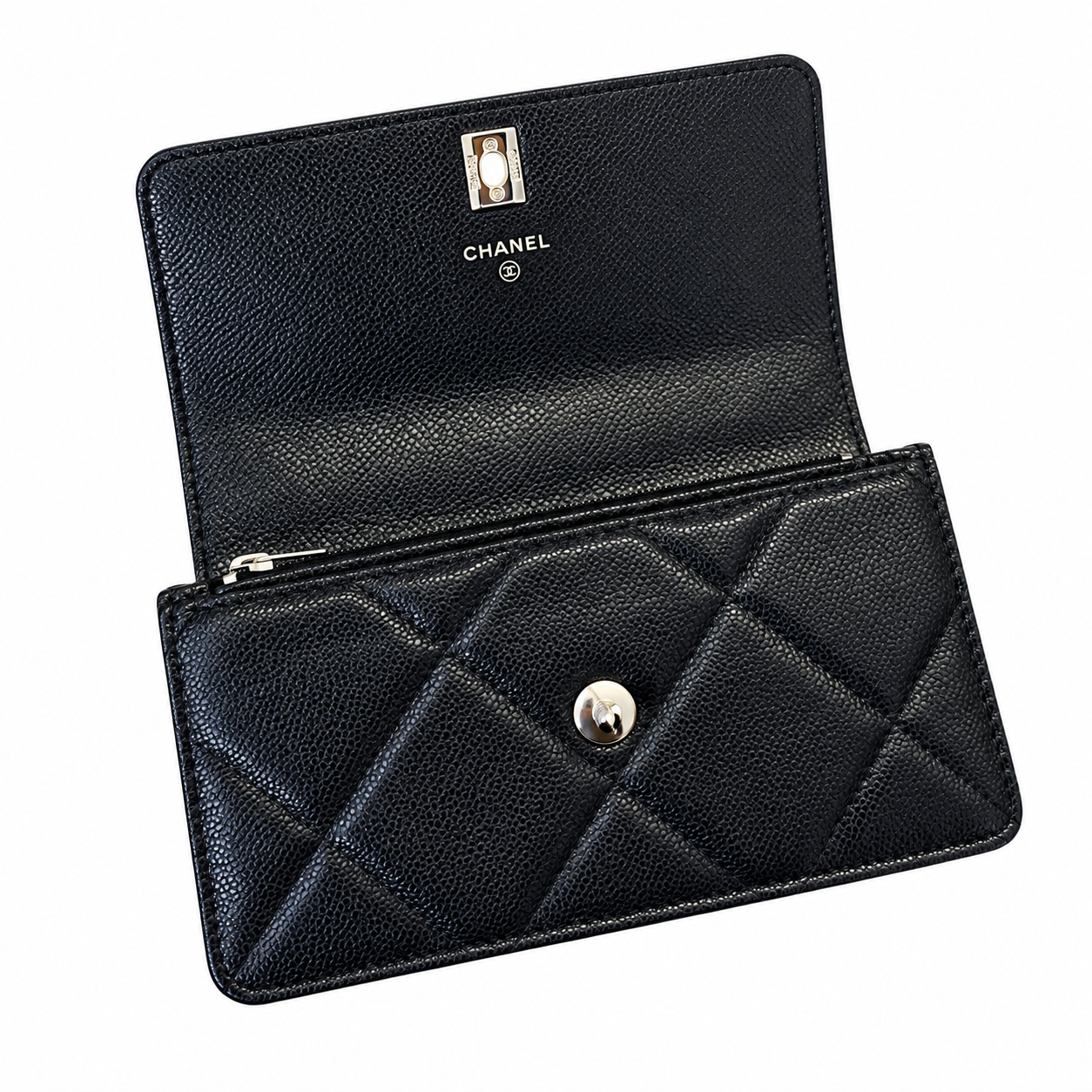 Chanel Trendy CC Quilted Caviar Top Handle WOC Black 19cm