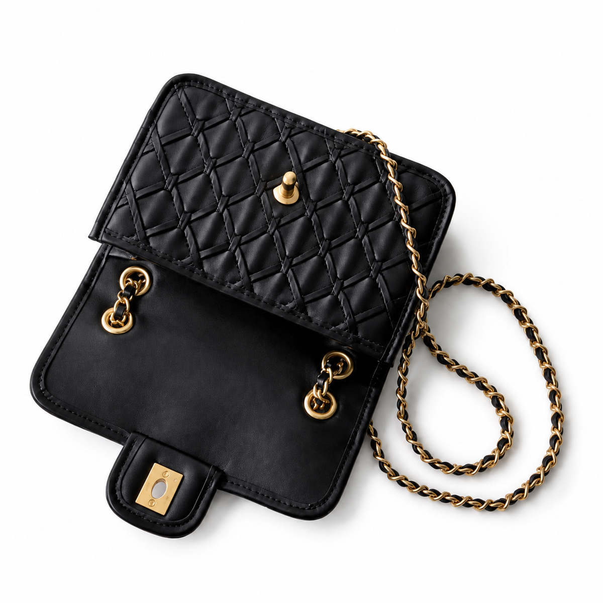 Chanel Black Woven Lambskin Small Flap Bag