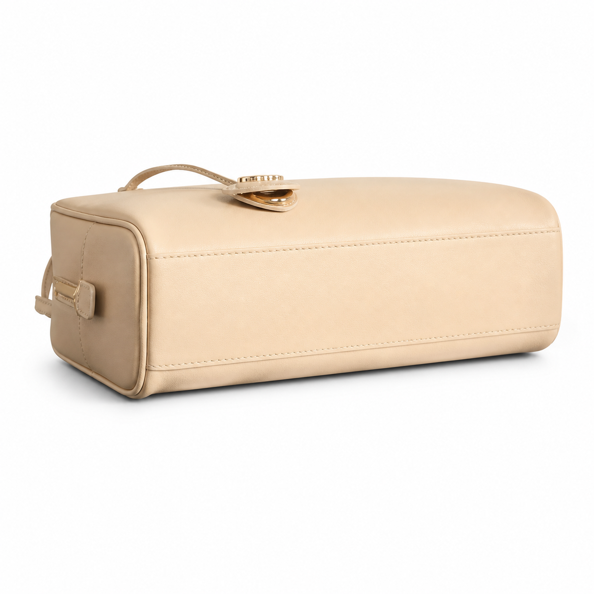 Chanel Bowling Bag Cream Ivory Smooth Lambskin | Gold CC Logo & CC Charm Ball — 29cm