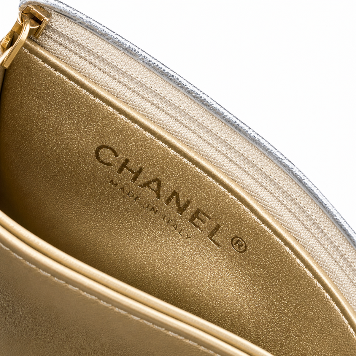 Chanel Silver Quilted Lambskin Mini Flap | Jeweled Gold Handle & Ruby Gemstone — 19cm