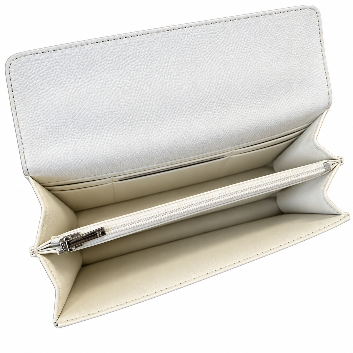 Chanel Trendy CC Quilted Iridescent Calfskin Top Handle WOC Ivory 19cm