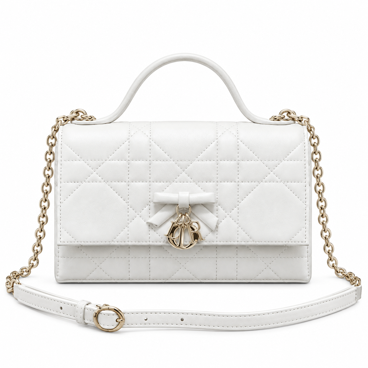 Dior Cannage Quilted Compact Shoulder Bag 21cm