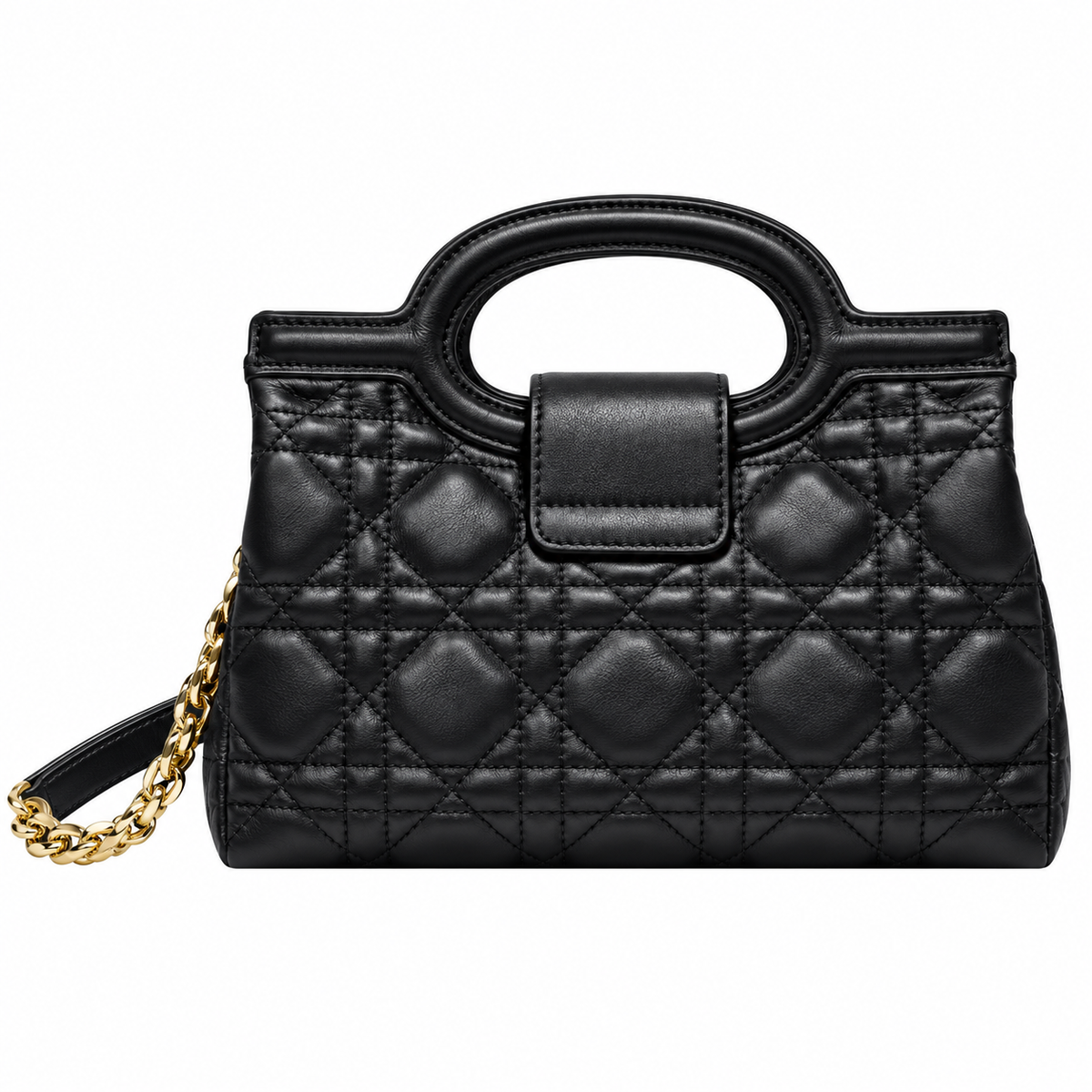 Dior Cannage Quilted Structured Top Handle Bag 18.5cm