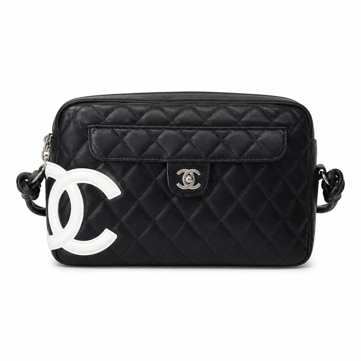 Chanel Quilted CC Wide Top Handle Bag | Detachable Chain — 27cm