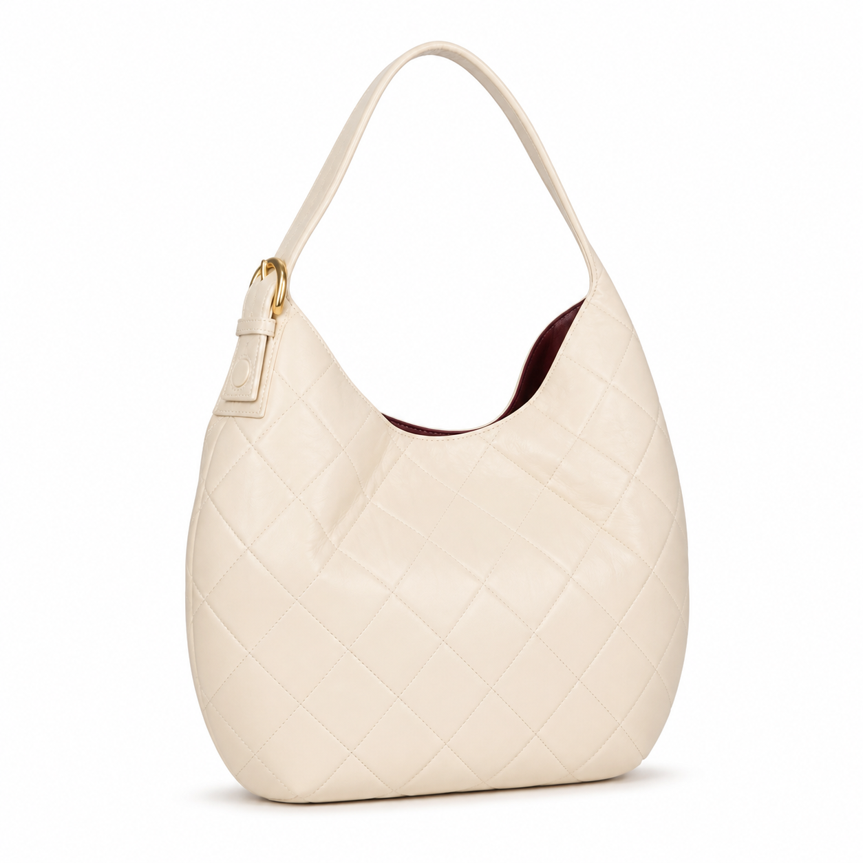 Chanel 31 Large Shopping Bag Cream Ivory Lambskin | Gold CC Charm & Burgundy Interior — 32cm