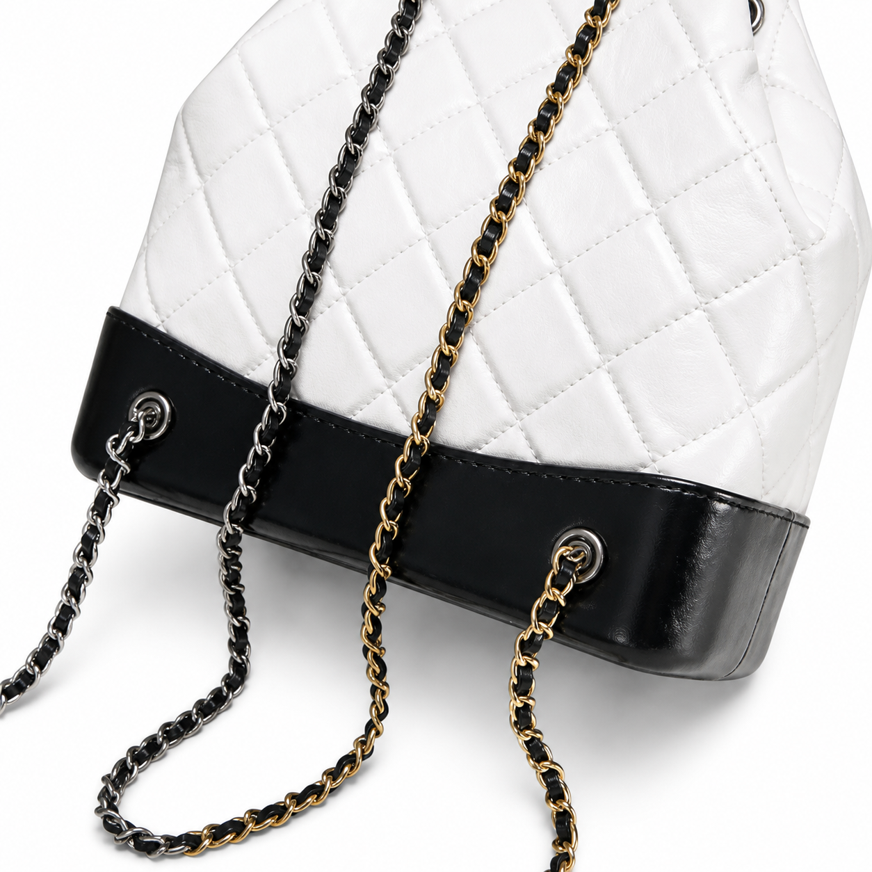 Chanel Gabrielle Quilted Calfskin Backpack | White & Red Interior — 24cm