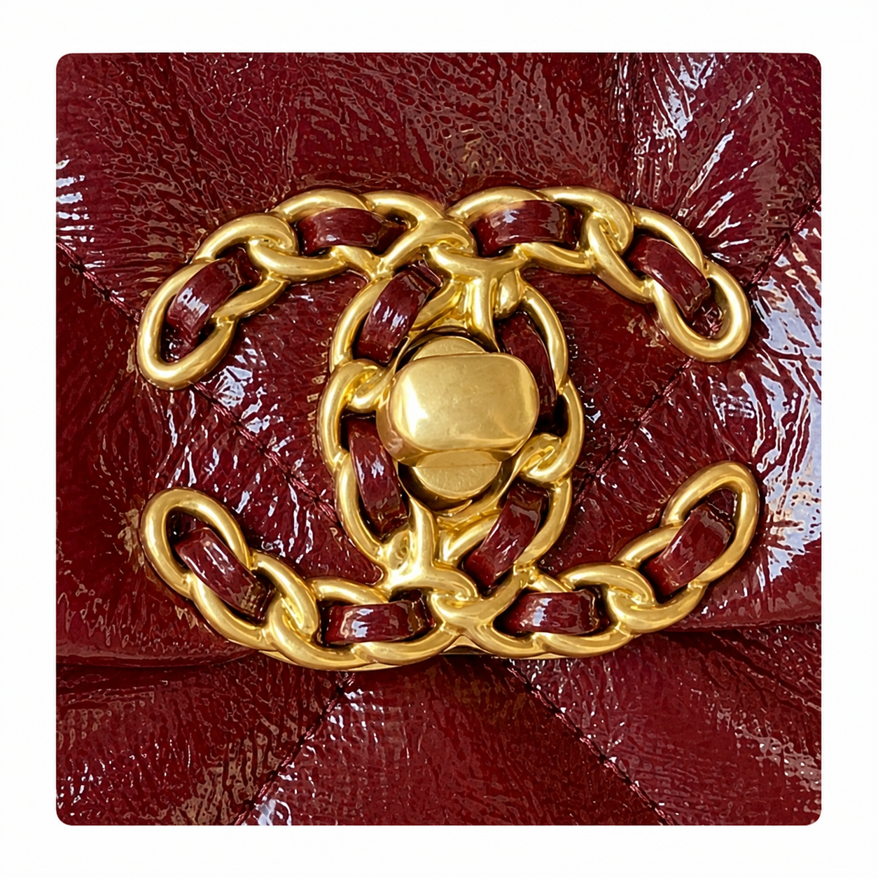 Chanel Classic Quilted Flap Bag | CC Turn-Lock Gold Hardware Leather Chain — 26cm
