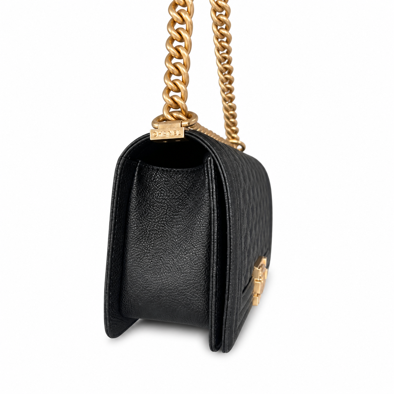 Chanel Classic Quilted Flap Bag | CC Turn-Lock Leather Chain Strap — 15x25cm