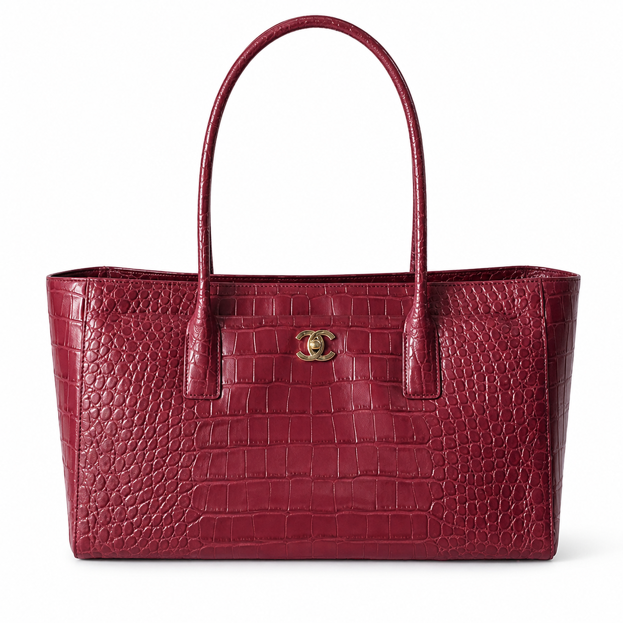 Chanel CC Quilted Oversized Tote | Gold Chain Handle — 39cm