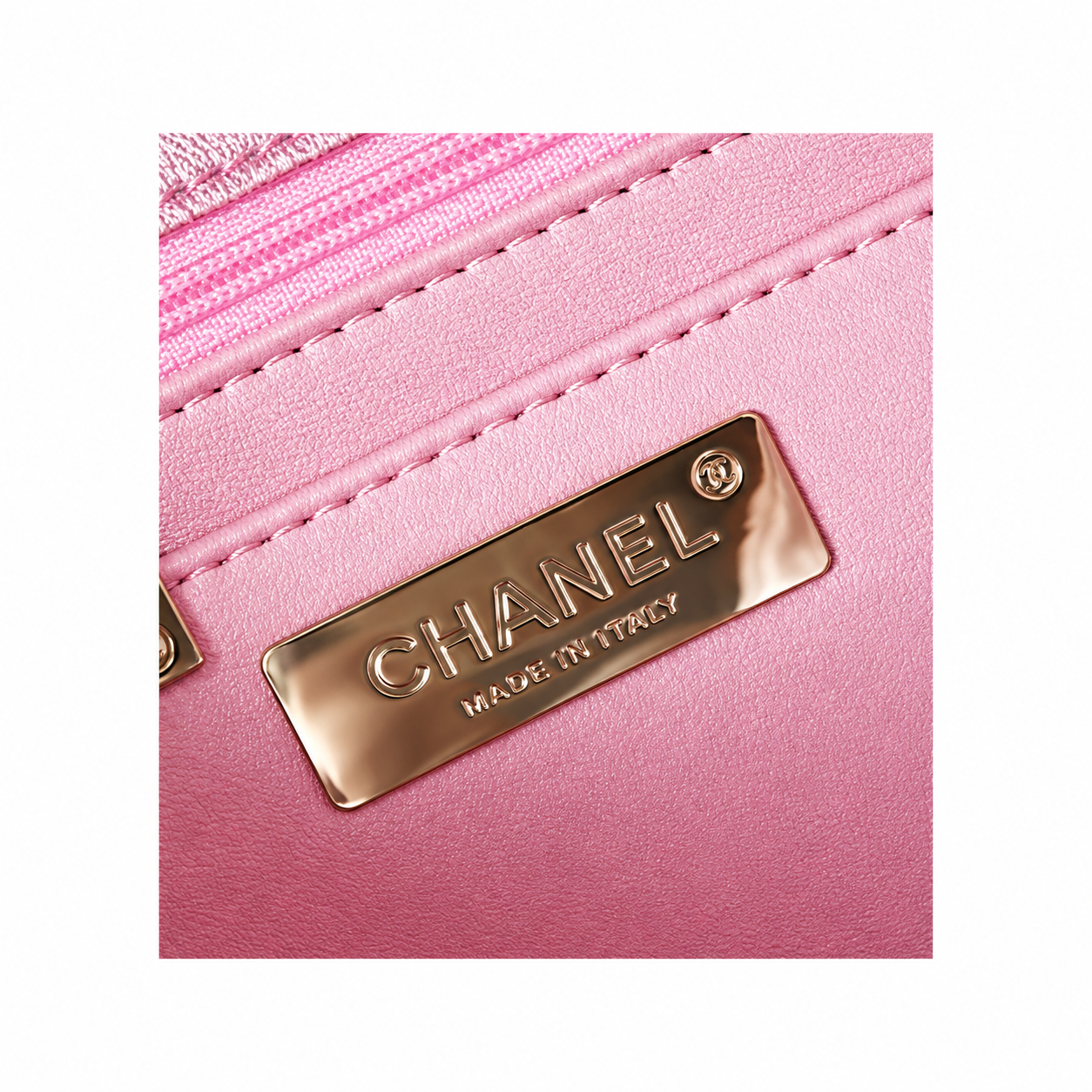 Chanel Quilted Metallic Flap Bag with Star Coin Purse Pink 15.5×24×7.5cm
