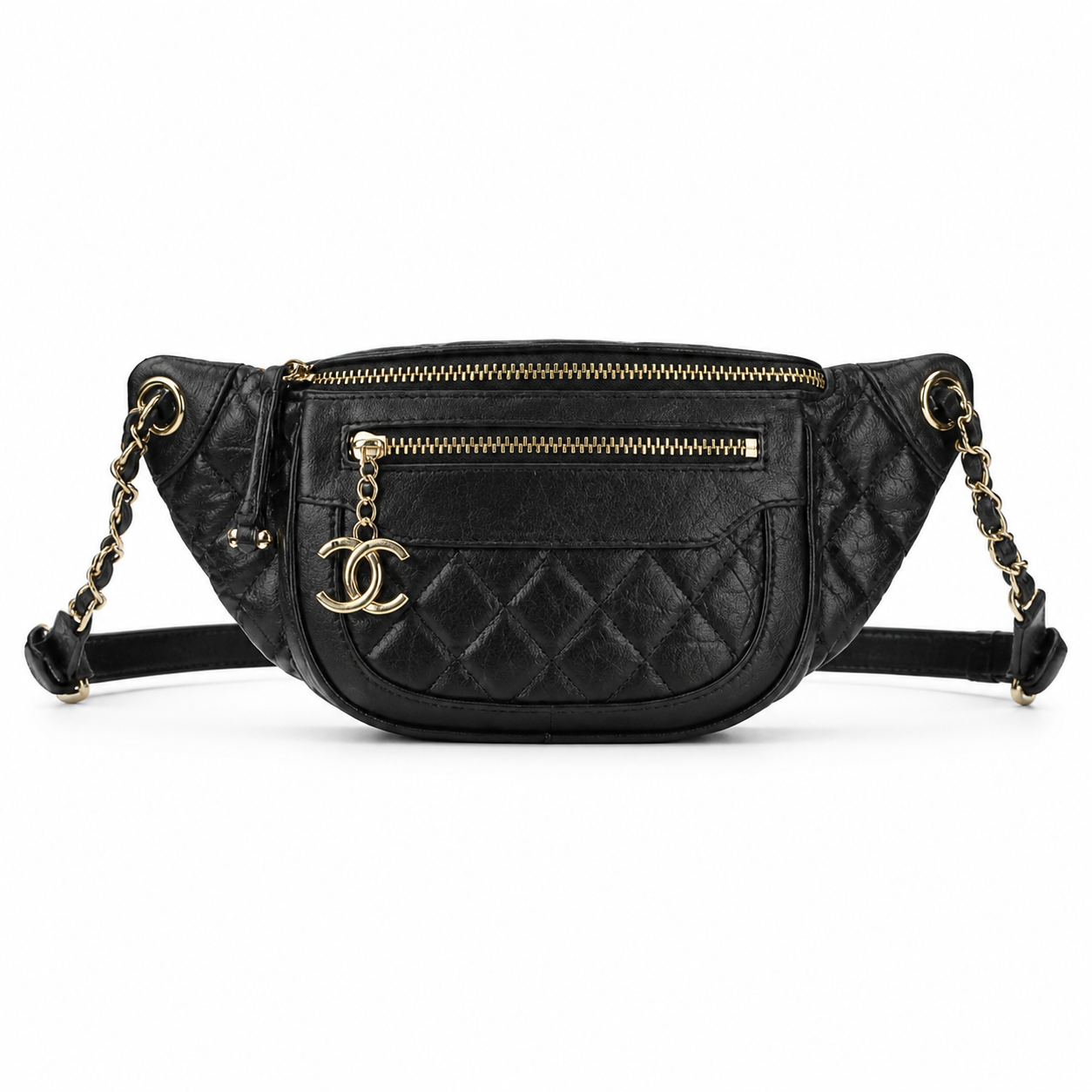 Chanel CC Quilted Elongated Flap Bag | Gold Hardware & Chain — 34cm