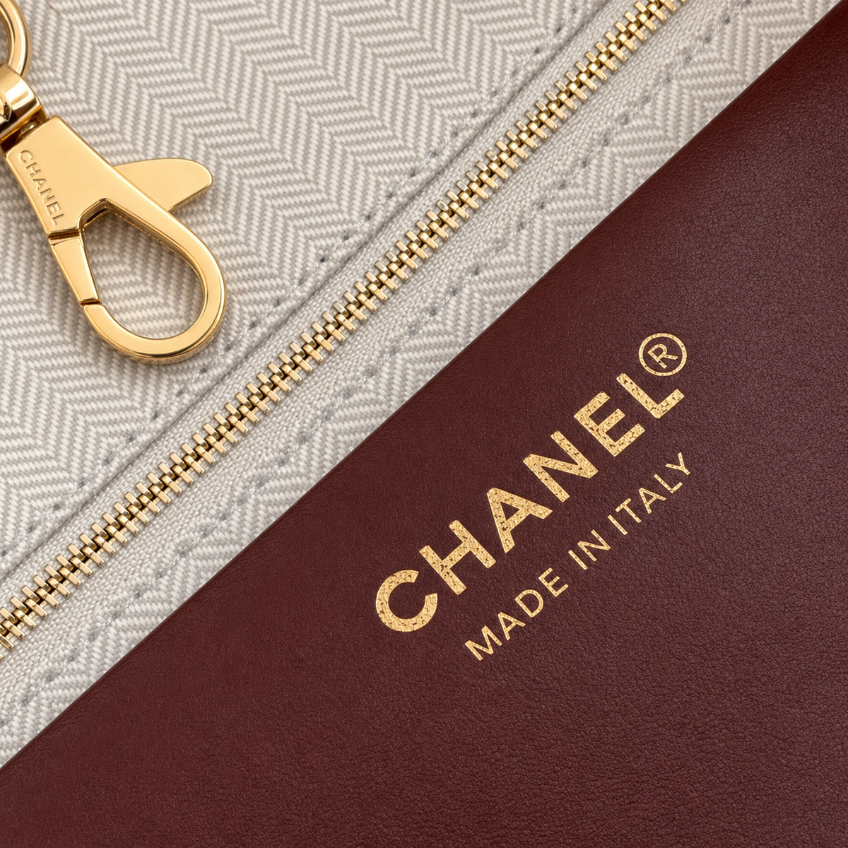 Chanel Small Shopping Tote Deep Burgundy Quilted Caviar Leather | Embossed CC Logo — 21cm