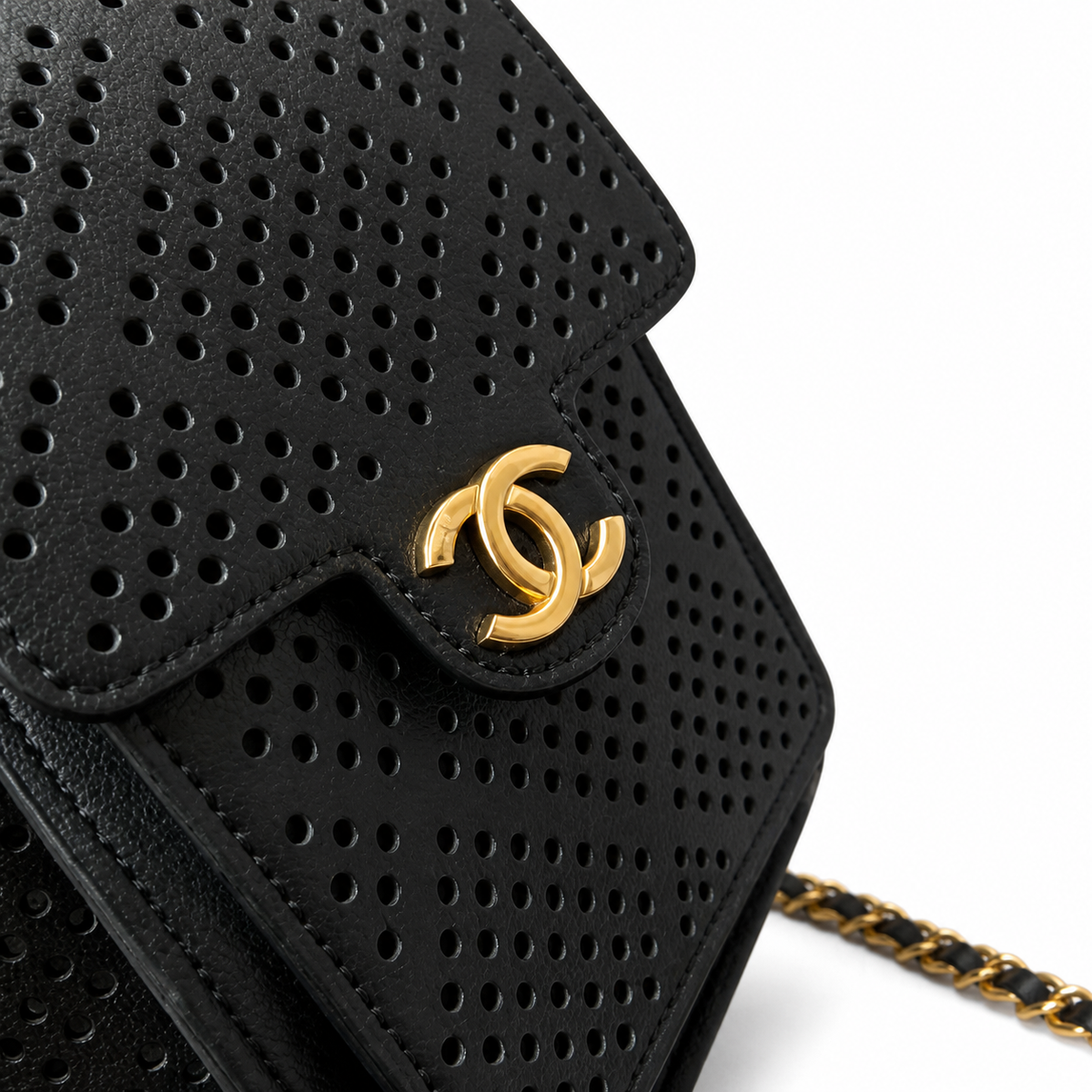 Chanel Quilted Leather Squared Chain Shoulder Bag