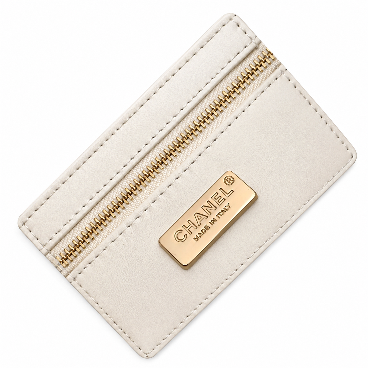 Chanel Floral Bead Stripe Flap Bag | CC Gold Chain Black White — 14x21cm