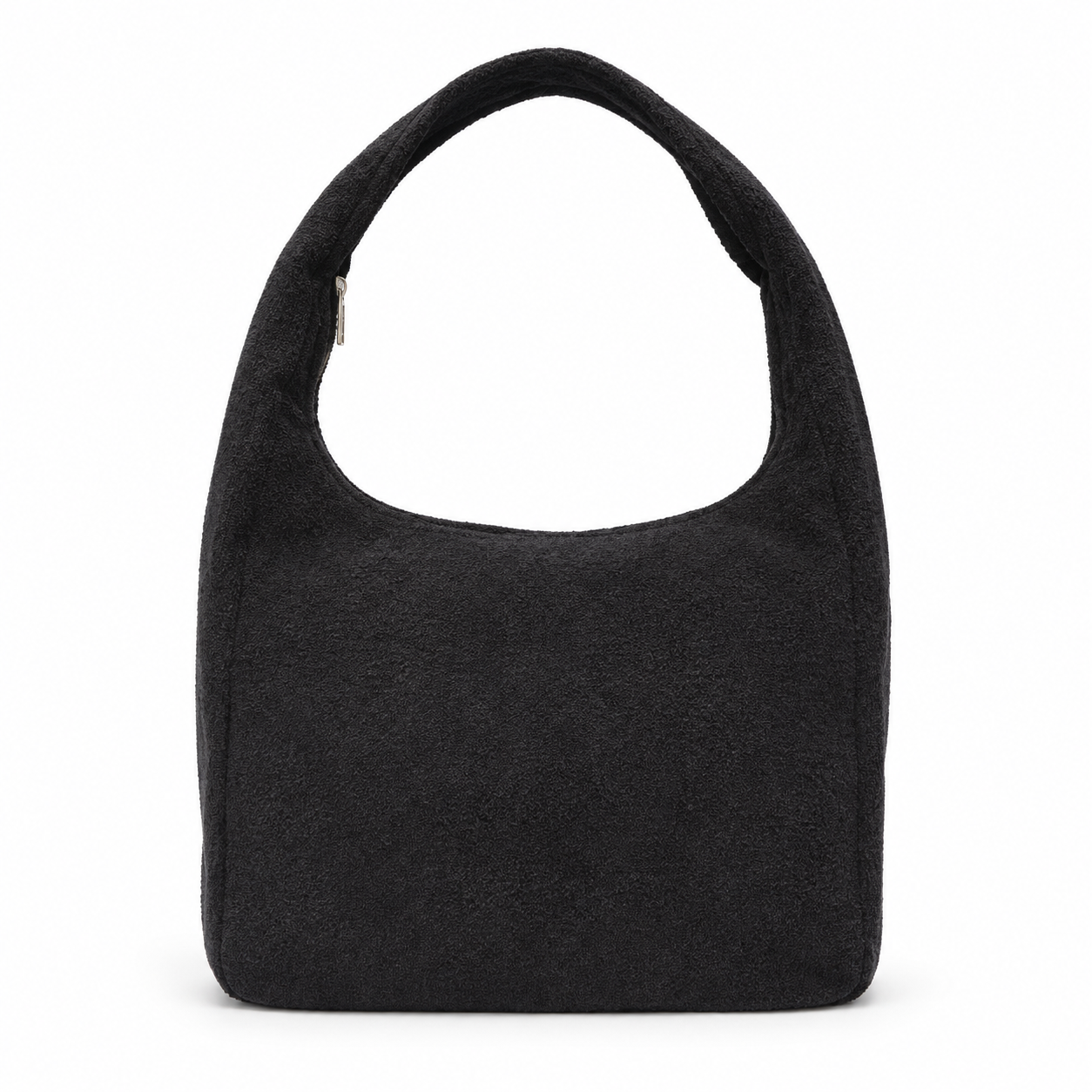 Chanel Black Terry Cloth Hobo Bag | Tonal CC Embroidery & No Hardware