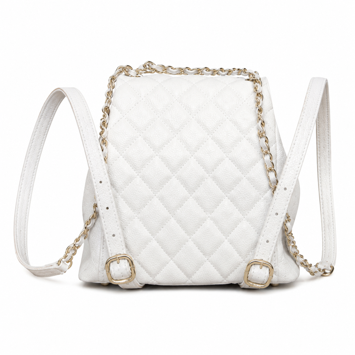 Chanel Caviar Quilted Backpack | Gold Chain CHANEL Tag White — 20.5x20cm