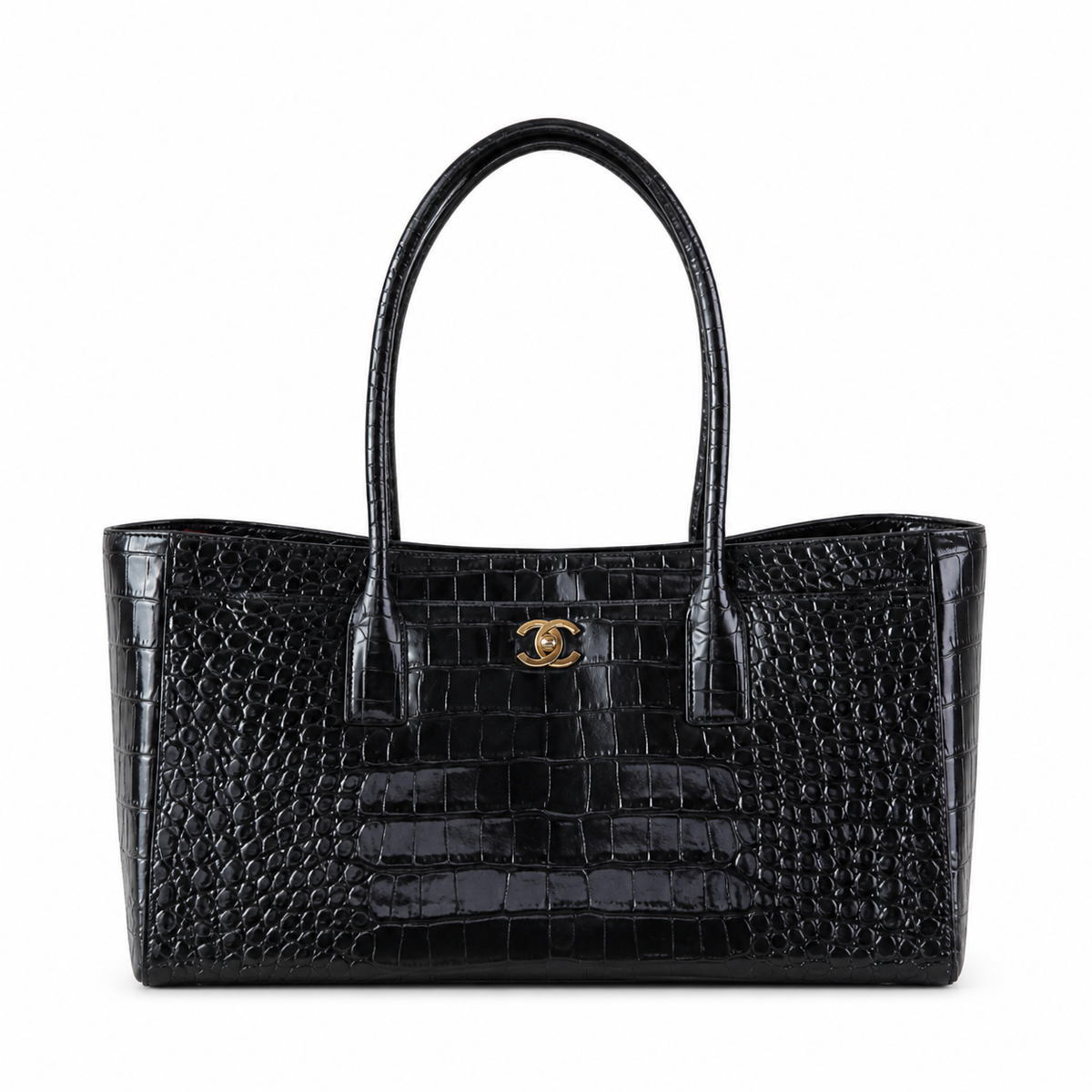 Chanel CC Quilted Oversized Tote | Gold Chain Handle — 39cm