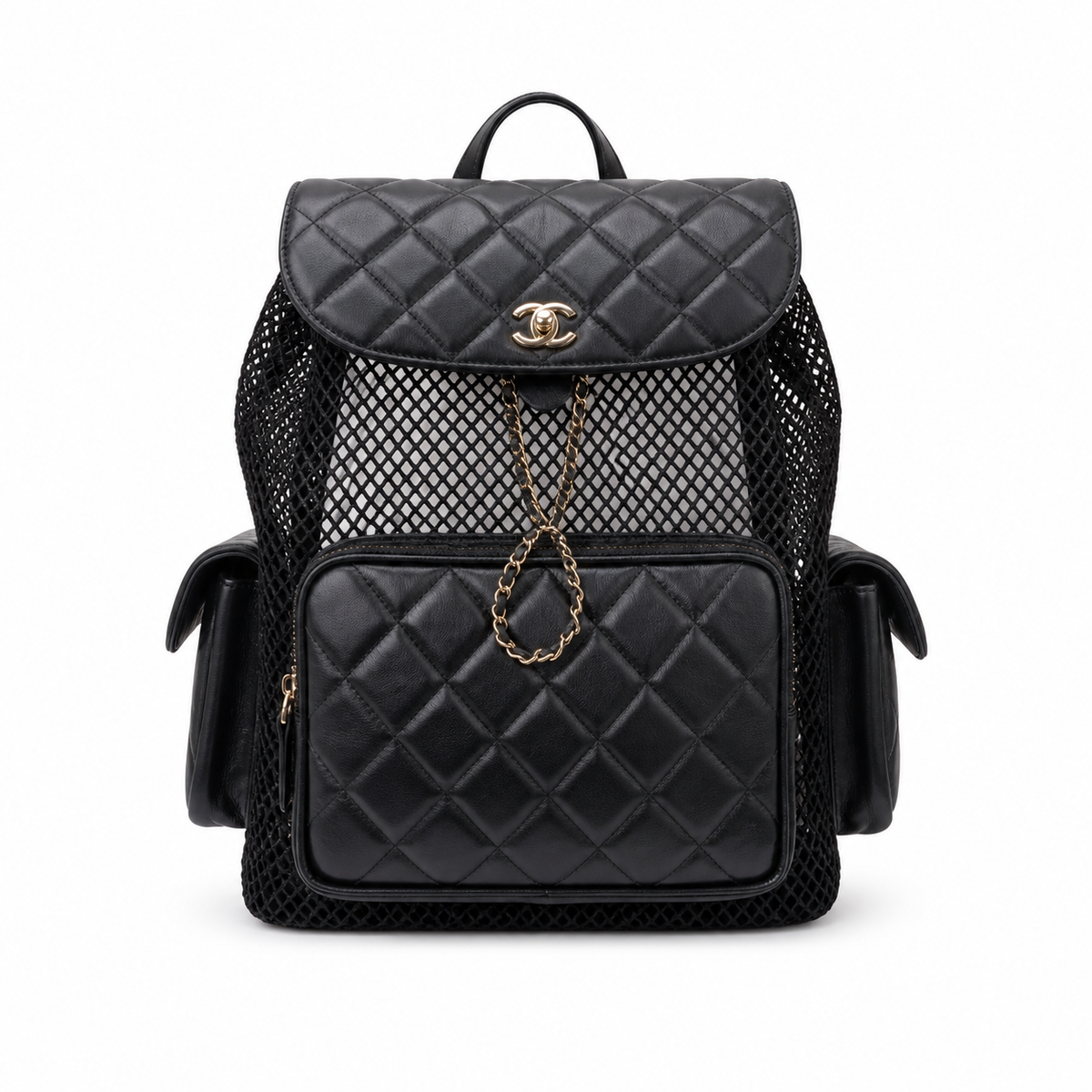 Chanel Classic Quilted Backpack | CC Hardware & Gold Chain Straps — 31cm