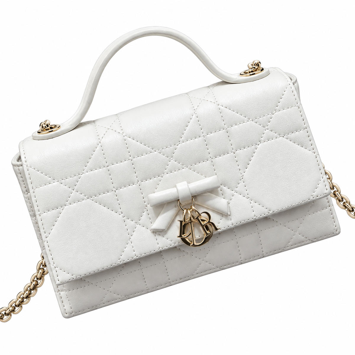 Dior Cannage Quilted Compact Shoulder Bag 21cm