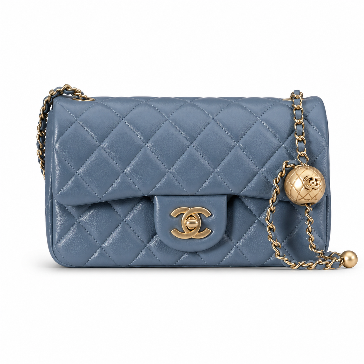Chanel Classic Quilted Flap Bag | CC Turn-Lock Leather Chain Strap — 20x13cm