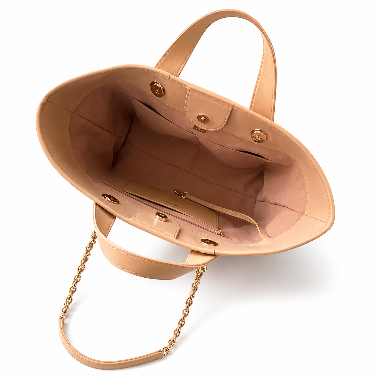 Chanel CC Quilted Wide Tote Bag | Gold Chain Handle — 46cm