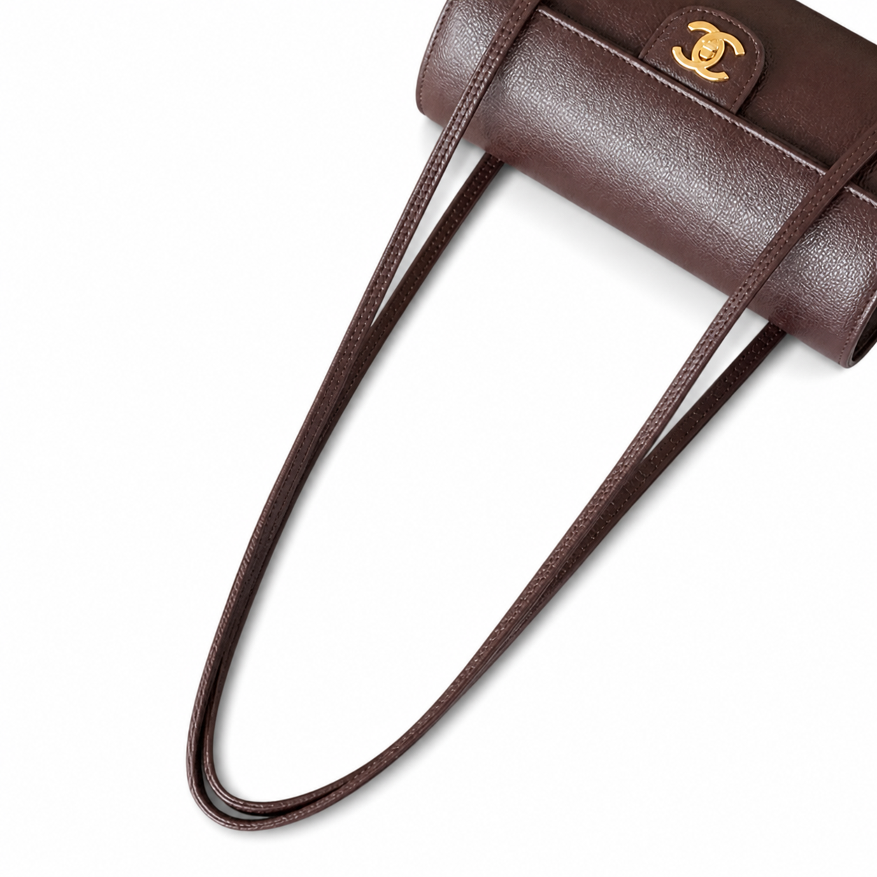 Chanel Dark Chocolate Brown Cylindrical Shoulder Bag | Gold CC — 20cm