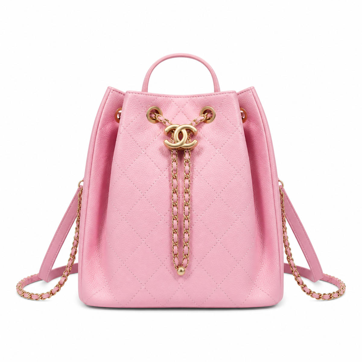 Chanel Classic Quilted Square Box Handbag | CC Turn-Lock Top Handle — 23cm