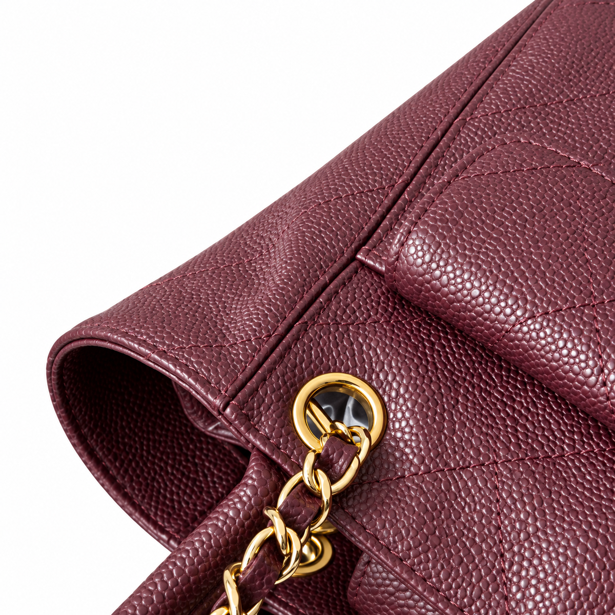 Chanel Neo Executive Caviar Tote Bag Burgundy Gold 25cm