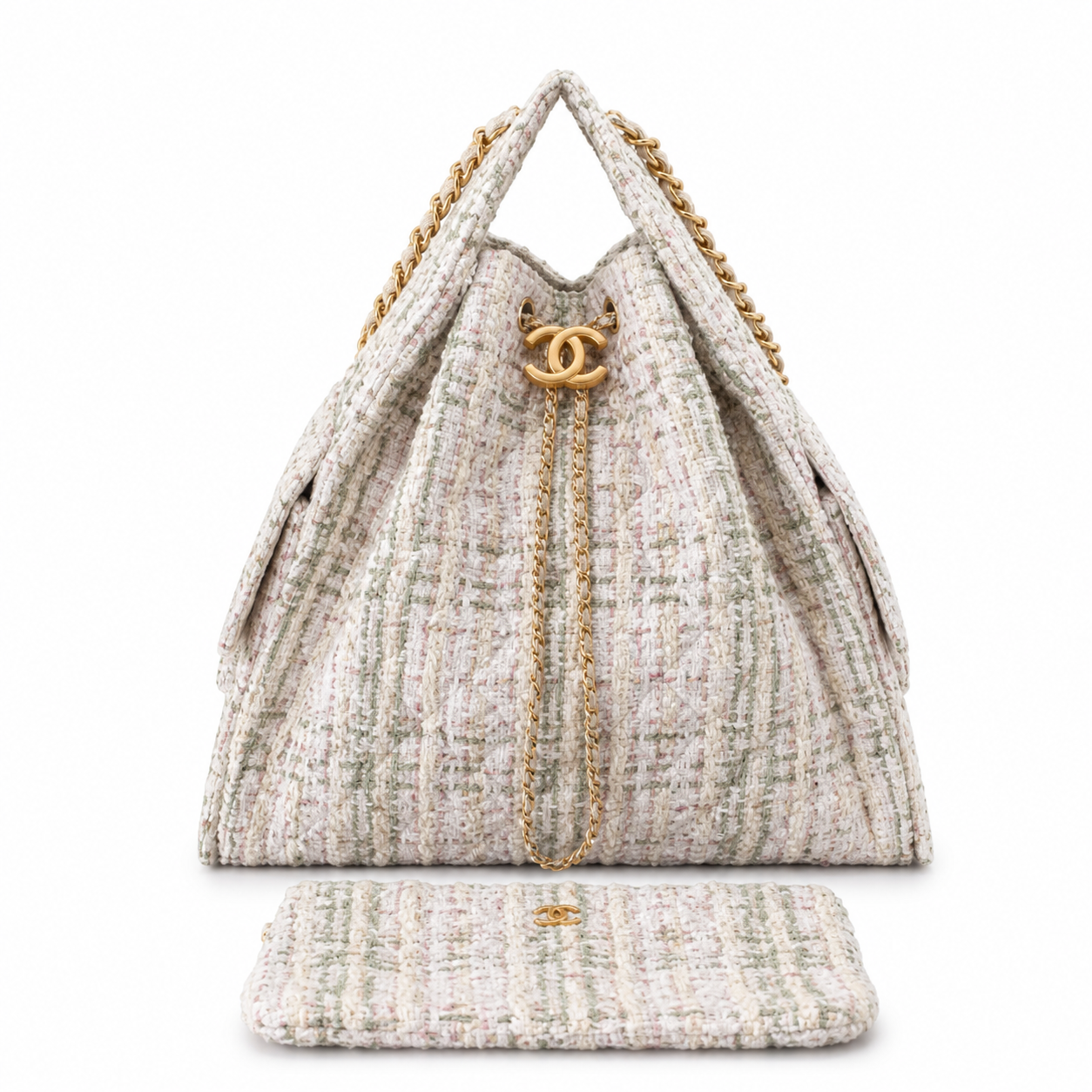 Chanel Classic Quilted Large Top Handle Tote Bag | CC Turn-Lock Chain Strap — 40cm