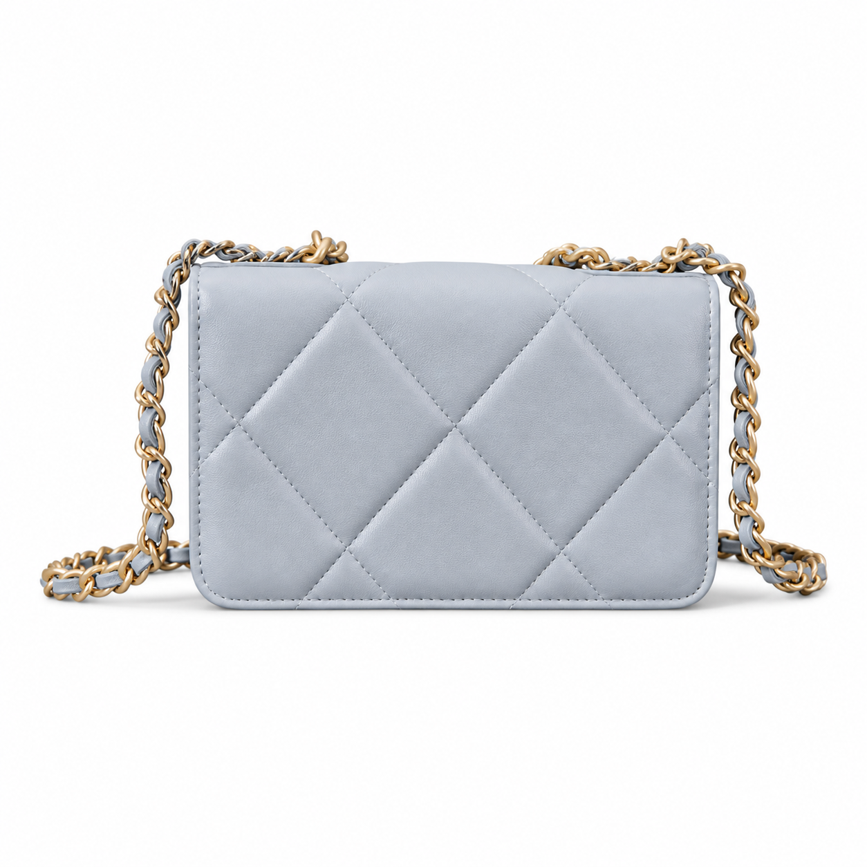 Chanel Classic Quilted Slim Flap Bag | CC Turn-Lock Leather Chain Strap — 12x19.5cm