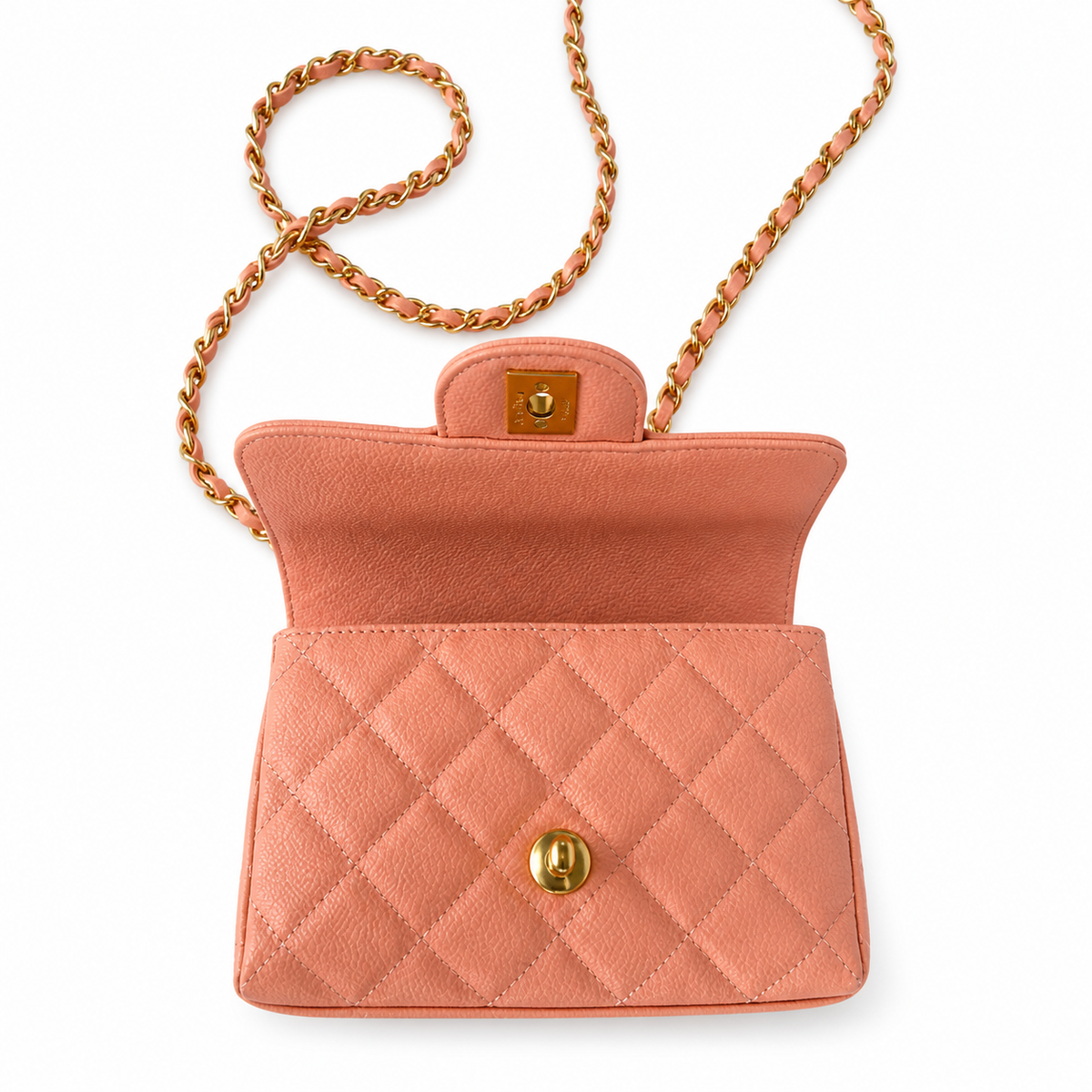 Chanel Classic Quilted Mini Flap Bag | CC Turn-Lock Chain Strap — 19cm